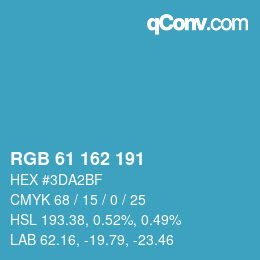 カラーコード: RGB 61 162 191 | qconv.com
