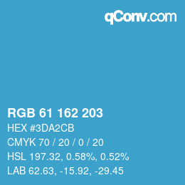 Color code: RGB 61 162 203 | qconv.com