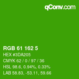 Color code: RGB 61 162 5 | qconv.com