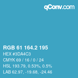 カラーコード: RGB 61 164.2 195 | qconv.com