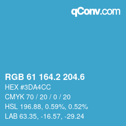 カラーコード: RGB 61 164.2 204.6 | qconv.com