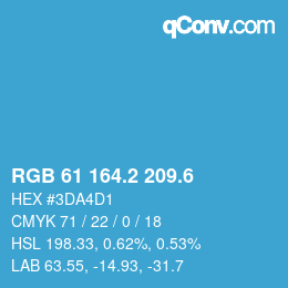 カラーコード: RGB 61 164.2 209.6 | qconv.com