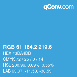 カラーコード: RGB 61 164.2 219.6 | qconv.com