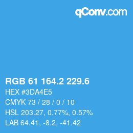 カラーコード: RGB 61 164.2 229.6 | qconv.com