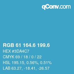 カラーコード: RGB 61 164.6 199.6 | qconv.com