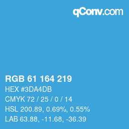 Color code: RGB 61 164 219 | qconv.com