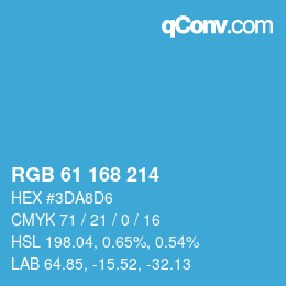 Color code: RGB 61 168 214 | qconv.com