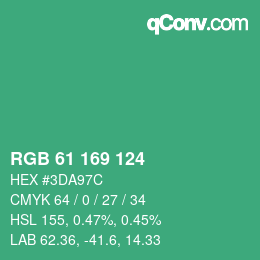 Color code: RGB 61 169 124 | qconv.com