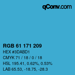 Color code: RGB 61 171 209 | qconv.com