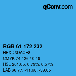 Color code: RGB 61 172 232 | qconv.com