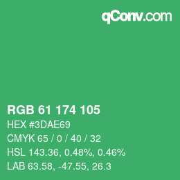 Color code: RGB 61 174 105 | qconv.com