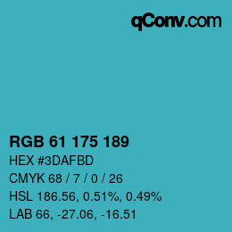 Farbcode: RGB 61 175 189 | qconv.com