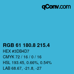 カラーコード: RGB 61 180.8 215.4 | qconv.com