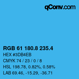カラーコード: RGB 61 180.8 235.4 | qconv.com