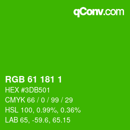 カラーコード: RGB 61 181 1 | qconv.com