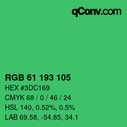 Color code: RGB 61 193 105 | qconv.com