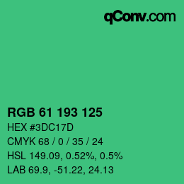 Color code: RGB 61 193 125 | qconv.com