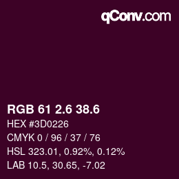 カラーコード: RGB 61 2.6 38.6 | qconv.com