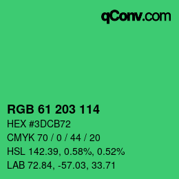 Color code: RGB 61 203 114 | qconv.com
