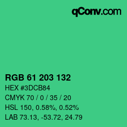 Color code: RGB 61 203 132 | qconv.com