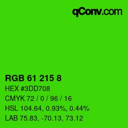 カラーコード: RGB 61 215 8 | qconv.com