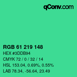 Color code: RGB 61 219 148 | qconv.com