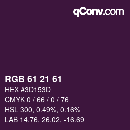 Farbcode: RGB 61 21 61 | qconv.com