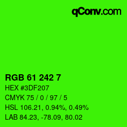 Color code: RGB 61 242 7 | qconv.com