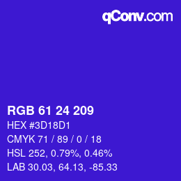 Color code: RGB 61 24 209 | qconv.com
