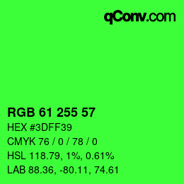 Código de color: RGB 61 255 57 | qconv.com