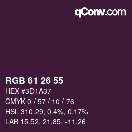 Color code: RGB 61 26 55 | qconv.com