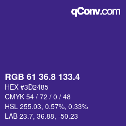 カラーコード: RGB 61 36.8 133.4 | qconv.com