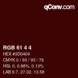 カラーコード: RGB 61 4 4 | qconv.com