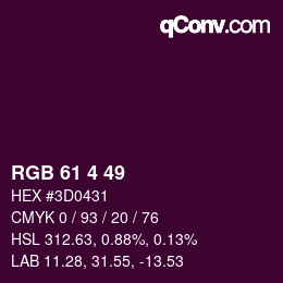 カラーコード: RGB 61 4 49 | qconv.com