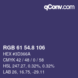 Color code: RGB 61 54.8 106 | qconv.com