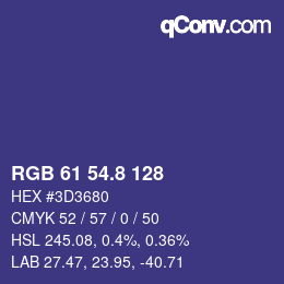 Color code: RGB 61 54.8 128 | qconv.com