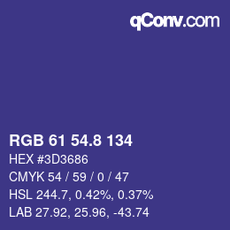 Color code: RGB 61 54.8 134 | qconv.com
