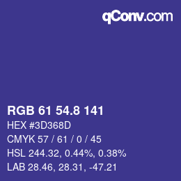 Color code: RGB 61 54.8 141 | qconv.com
