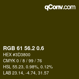 カラーコード: RGB 61 56.2 0.6 | qconv.com