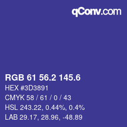 カラーコード: RGB 61 56.2 145.6 | qconv.com