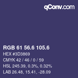 カラーコード: RGB 61 56.6 105.6 | qconv.com