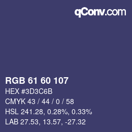 カラーコード: RGB 61 60 107 | qconv.com