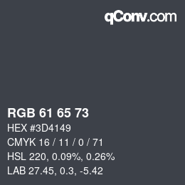 Code couleur: RGB 61 65 73 | qconv.com