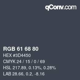 Color code: RGB 61 68 80 | qconv.com
