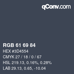 Código de color: RGB 61 69 84 | qconv.com