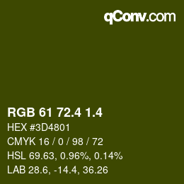 カラーコード: RGB 61 72.4 1.4 | qconv.com