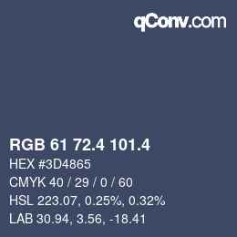 カラーコード: RGB 61 72.4 101.4 | qconv.com