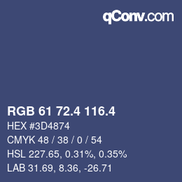 カラーコード: RGB 61 72.4 116.4 | qconv.com