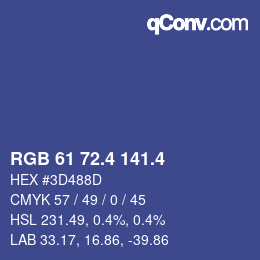 カラーコード: RGB 61 72.4 141.4 | qconv.com