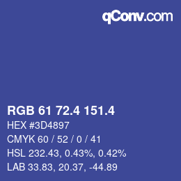 カラーコード: RGB 61 72.4 151.4 | qconv.com